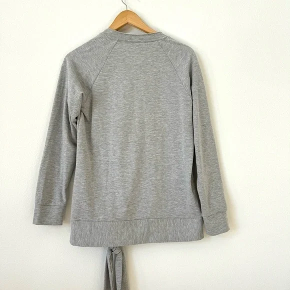 Caslon Heather Gray Crew Neck Sweater with Side Tie XS - Picture 3 of 11